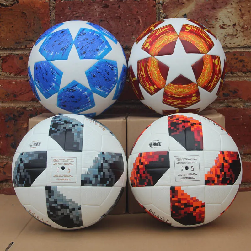 

New 18 19 Champions League Soccer Ball 2018 World Cup Red Final Balls PU high grade seamless paste skin football ball Size 5