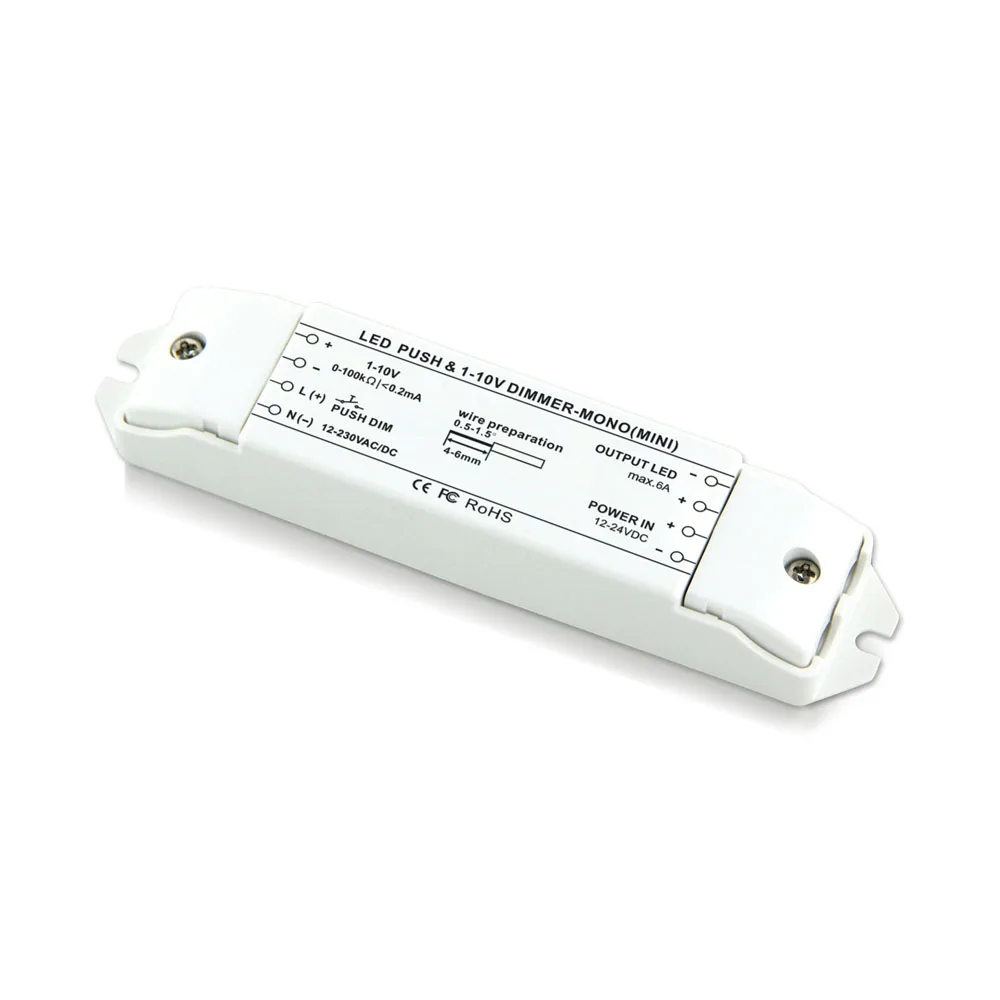 BC-331-6A 6A×1CH светодиодный диммер люминесцентные лампы диммер 0/1-10 В светодиодный светильник Диммер драйвер DC12-24V