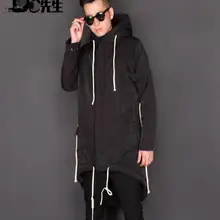 M-2XL! дизайн мужчин в длинное пальто метросексуал зимние теплые с капюшоном хлопчатобумажное Пальто Толщина