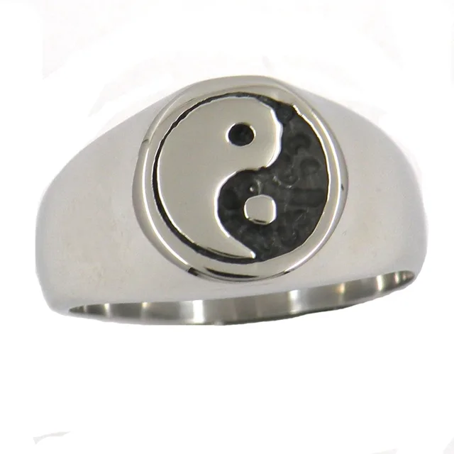 Fanssteel из нержавеющей стали jewelrychinese Taichi Инь Ян кольцо FSR12W46