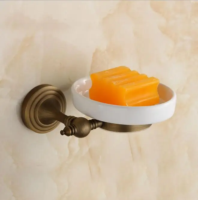 soap holder Античный бронзовый набор аксессуаров для ванной, аксессуары для ванной комнаты, полка для мыльницы, держатель для туалетной бумаги, диспенсер для мыла, крючок для халата ELM53 - Цвет: soap holder
