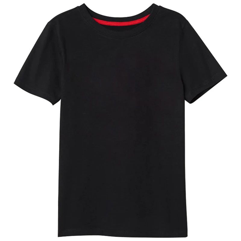 Лето, Модная хлопковая футболка для мальчиков и девочек, топы, детская Однотонная футболка Modis, Детская футболка для маленьких мальчиков 2-8 лет - Цвет: Black