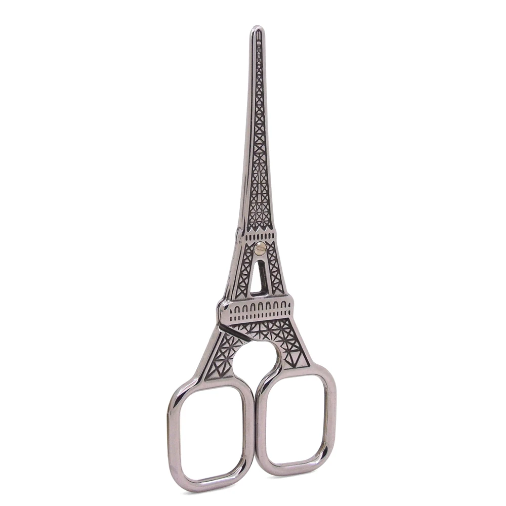 Silver VOILEY 1 шт., винтажные Мини Ножницы с Эйфелевой башней, портной, антикварное ремесло, для вышивания, обрезки, ножницы для шитья, пинкинг, ножницы, ткань, Q - Цвет: Silver
