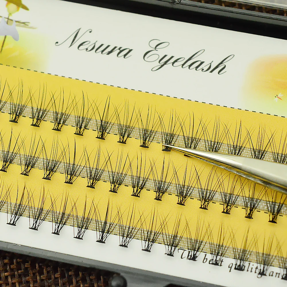 1 Trays Natural Long Black Individual False Eyelashes Eye Lash Extension Makeup Tool 60 Knots 8 10 12 14MM Available