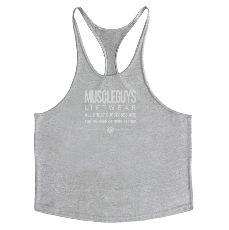 Тренажеры торговой марки muscleguys Warrior одежда Singlets Мужская майка мышцы рубашка тренировки для бодибилдинга фитнес жилет - Цвет: gray168