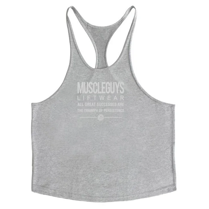 gray168 Тренажеры торговой марки muscleguys Warrior одежда Singlets Мужская майка мышцы рубашка тренировки для бодибилдинга фитнес жилет - Цвет: gray168