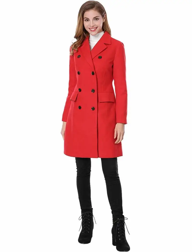 ZOGAA женская одежда пальто женское Новое модное весеннее пальто с отложным воротником однотонное двубортное приталенное шерстяное пальто с карманами
