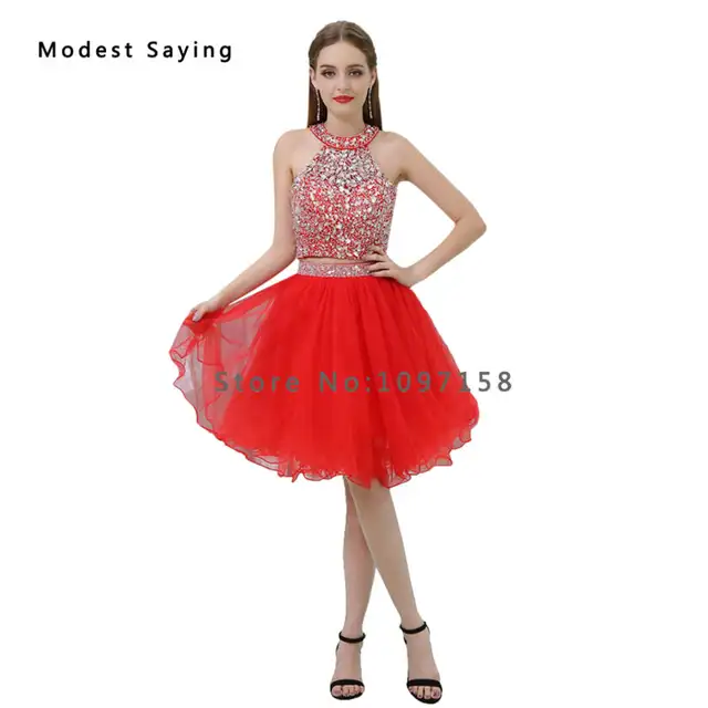 2 piece short homecoming dresses