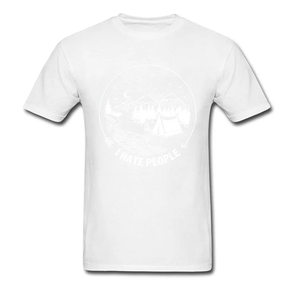 Design 100% Cotton Printed Tees Rife Short Sleeve Men T Shirt Camisa Autumn Top T-shirts Crewneck Top Quality I Hate People Funny Camper Shirt white