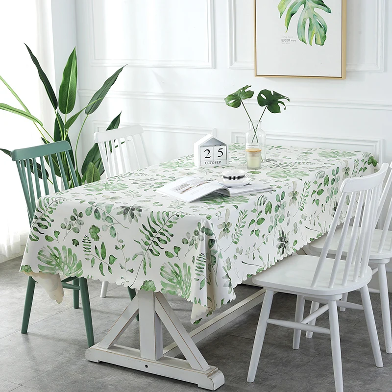 70*70 cm Square Pastoral Tablecloth Pattern Printing Pu Leather Table Cloth Home Kitchen Table Cloths for Small Desk Waterproof