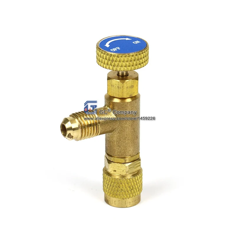 

1/4''-1/4'' Flow Control Valve for Refrigerant Charging Hose R404A R22 R407C