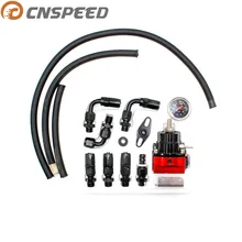 CNSPEED Универсальный Регулируемый регулятор давления топлива Комплект масла 0-100psi Калибр Универсальный Black-6AN Fit масляный радиатор комплект YC101012