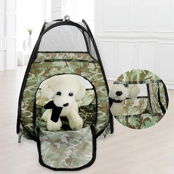 

Portable Foldable Pet Dog Tent House Breathable Camouflage Cat House with Net Outdoor Indoor Mesh Cat Small Dog Tent House