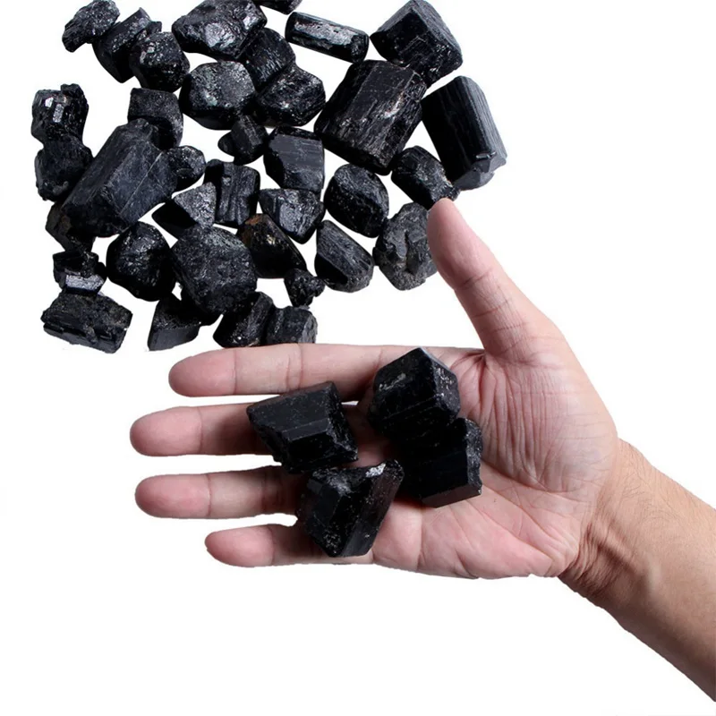 

50G 100G Rough Rock Mineral Specimen Healing Stone Natural Crystal Black Tourmaline Crystal