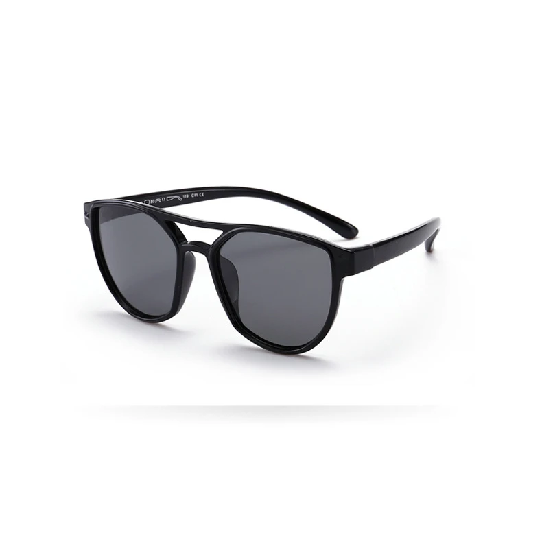 Psacss/Новые Модные поляризованные солнцезащитные очки для детей, девочек и мальчиков, винтажные брендовые силиконовые солнцезащитные очки с круглой оправой для детей, Gafas Infantil - Цвет линз: ATBK8172-7