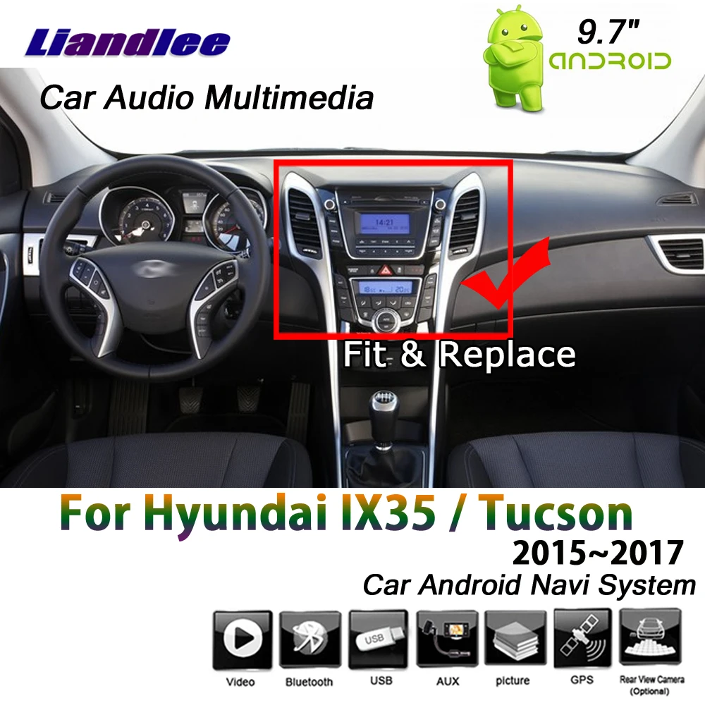 Top Liandlee 9.7" Android System For Hyundai IX35 / Tucson 2015 2016 2017 Car Vertical Screen GPS Navi Navigation Multimedia No DVD 8