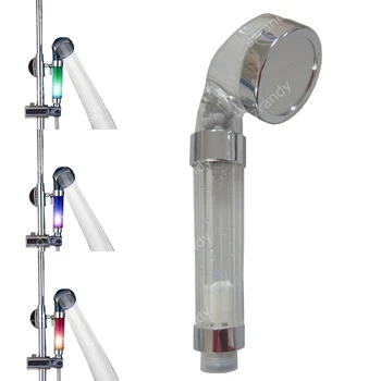 

water powered temperature sensor 3 colors(Blue, Green, red) LED shower head for bathroom LD8008-D23