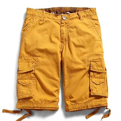 Yellow Новые летние мужские камуфляжные Короткие повседневные свободные камуфляжные до колен мужские Карго короткие большие размеры 29-40 - Цвет: Yellow