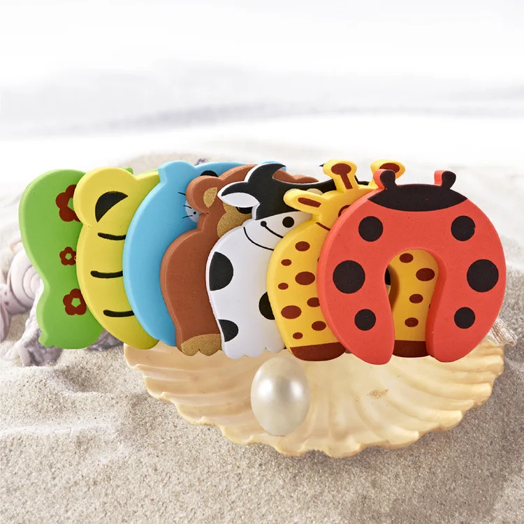 7Pcs/Lot Protection Baby Safety Cute Animal Security Door Stopper Baby Card Lock Newborn Care Child Finger Protector