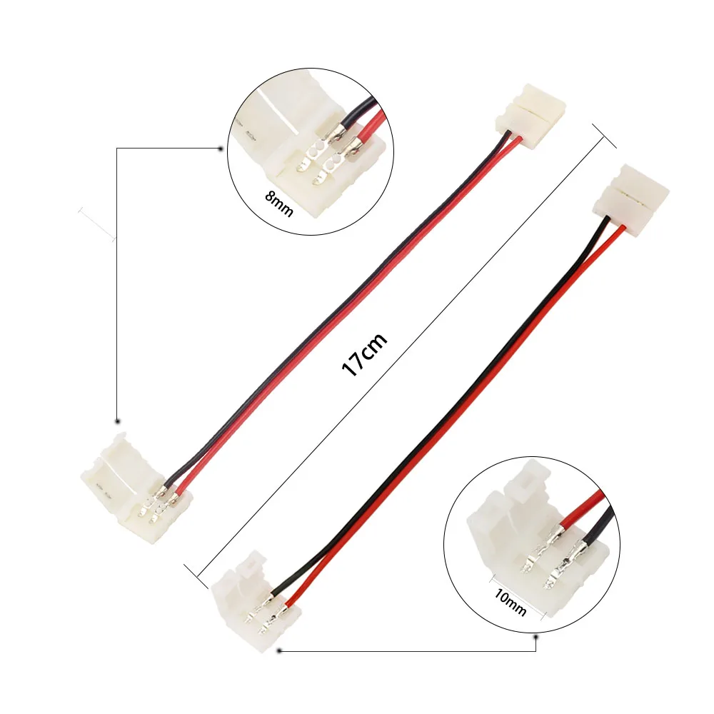 5 шт. пайка 2PIN светодиодный соединитель полосы 8 мм 10 мм для одноцветной светодиодный ленты 5050 5630 5730 2PIN светодиодный соединитель постоянного тока