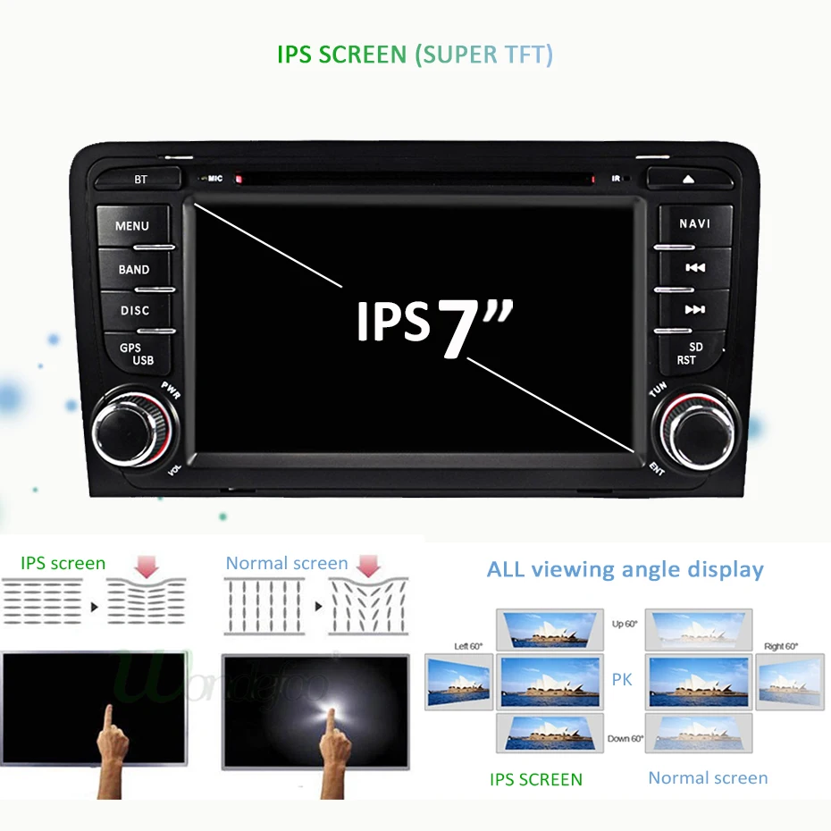 Best IPS DSP Android 9.0 4GB RAM 64G ROM 2 din Car GPS for Audi A3 S3 2003-2012 DVD PLAYER navigation auto audio multimedia 4
