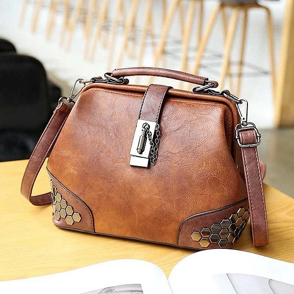 Borsa Modo Del signore Spalla Borsoni Progettista Diagonale Elaborazione Di Cuoio Ljl Paillettes Dell'unità Portatile Borsette Sacchetto Brown EwRxq0x6