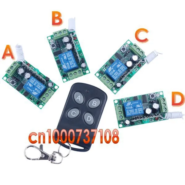 

12V 1CH Remote Control Switch System 315/433mhz Transmitter and receiver Radio control system Light control