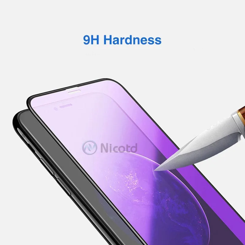  Nicotd Volle Abdeckung Gehärtetem Glas für iPhone XS X Screen Protector 9D Schwarz Schutz Glas Film