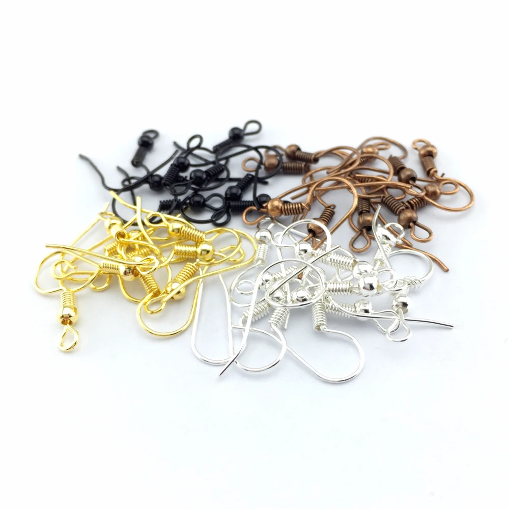 ZEROUP 100 шт Разноцветные Позолоченные сережки с крючками сзади, сережки из серебра и золота для изготовления ювелирных изделий, EB-04