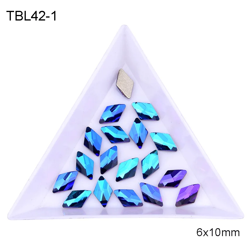 10 шт. дизайн ногтей декор кристалл для ногтей бриллианты ромб драгоценные камни стразы для украшения ногтей формы 3d камни ювелирные изделия TBL42 - Цвет: TBL42-1