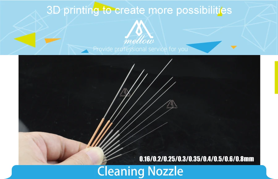 Acessórios da Impressora Agulha de Limpeza do Bico 0.8mm para Mk7 Makerbot Mendel Reprap Ultimaker 0.16mm -- 0.4mm ou Mk8 10 Pcs 3d 11 High Quality Computador e Escritório