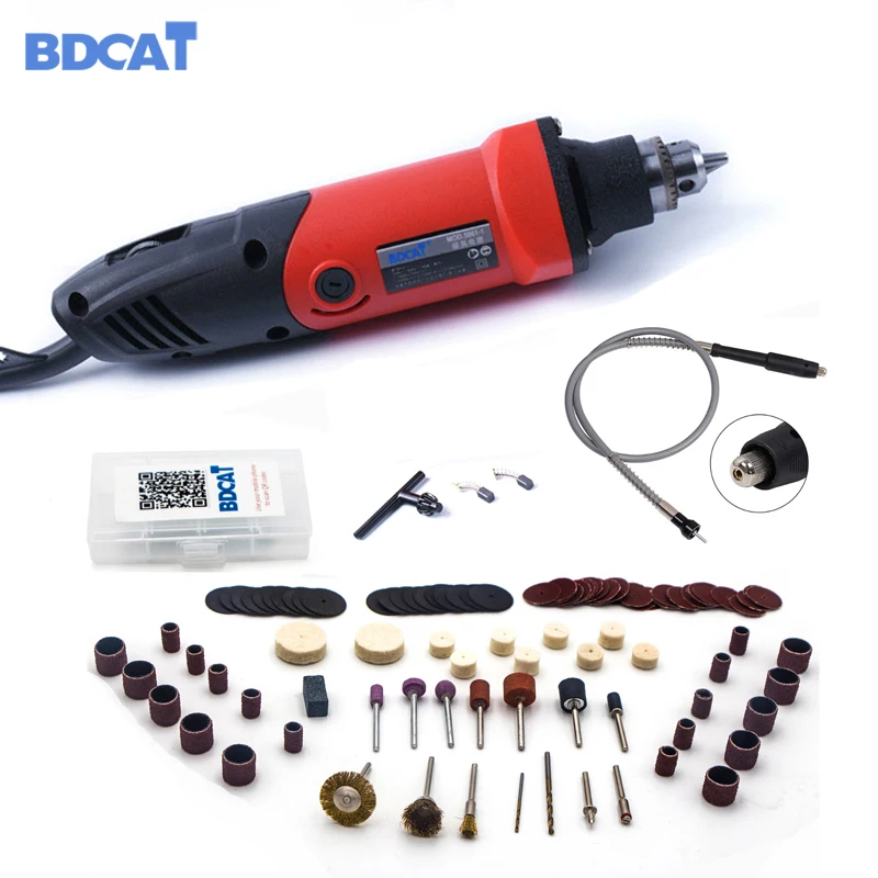 

BDCAT 220V 400W Mini Grinder 6 Position Variable Speed For Dremel Rotary Tool Grinding Power Tool with 186pcs Dremel Accessories