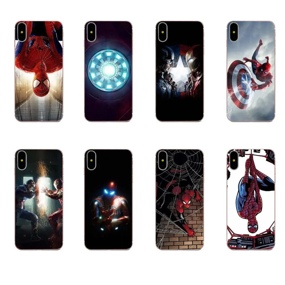 Мягкий чехол для мобильного телефона Marvel Captain Spider Huawei Honor Mate Nova 2 6A 7A 7C 8C 8S 10 10i Y5 Y9 Lite