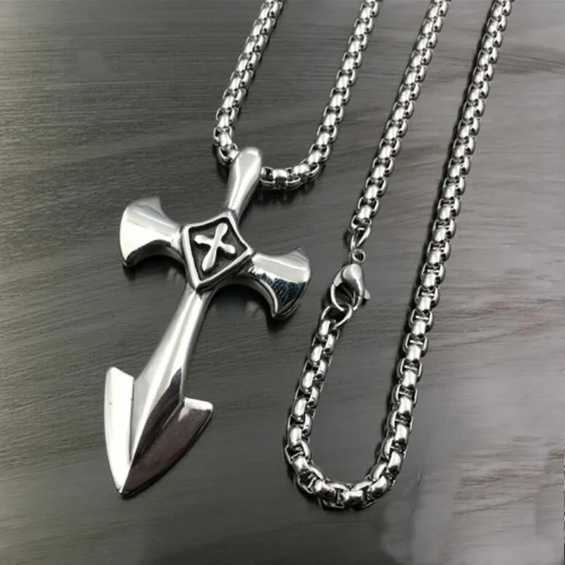

Lightweight titanium alloy (TC4) EDC tool, vintage cross titanium steel pendant, necklace, ladies self-defense window breaker.