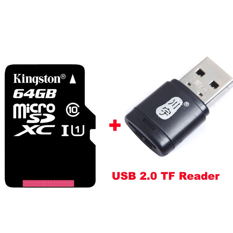 Kingston Micro SD карты памяти 32 ГБ 16 ГБ 64 ГБ Class10 mini sd карты Class4 8 ГБ 16 ГБ с TF Card Reader для Android-смартфон - Емкость: 64GB Plus TF Reader