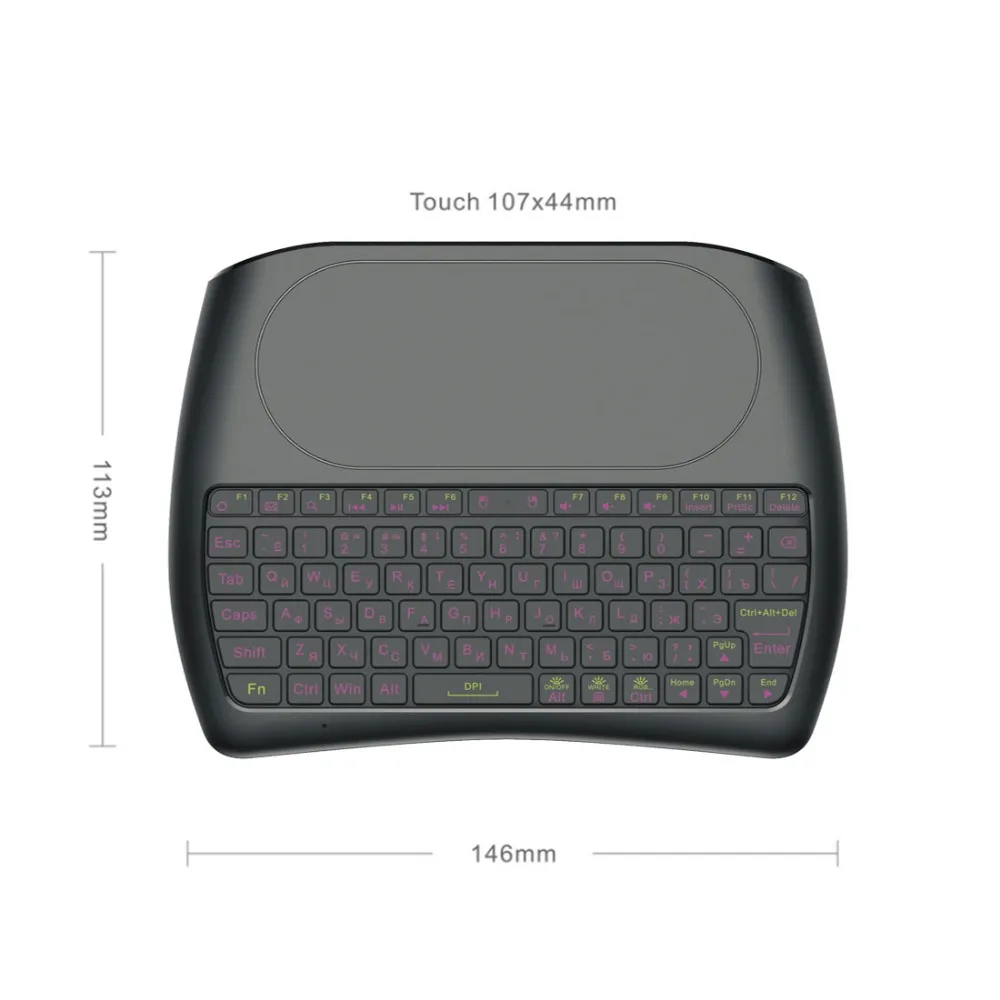 L8STAR подсветка D8 Pro Plus i8 Английский Русский 2,4 ГГц Беспроводная мини клавиатура Air mouse тачпад контроллер для Android tv BOX