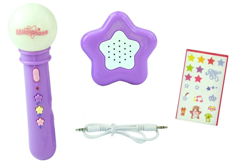Бесплатная доставка Розовый Новый Беспроводная игрушка для девочек и мальчиков детская микрофон со светодиодами игрушечный микрофон для