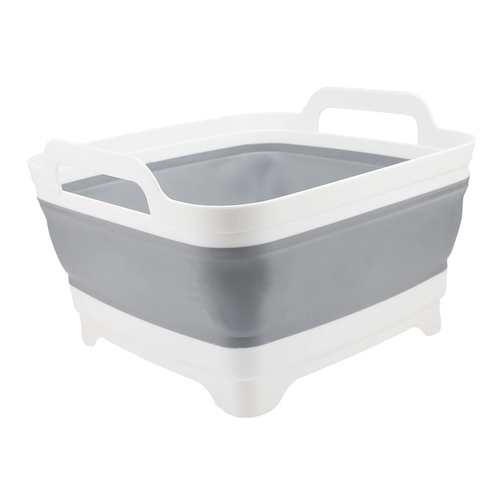 Un portátil plegable lavado Bin engrosada de cubo de plástico Durable plegable ligero lavabo para acampar al aire libre de viaje