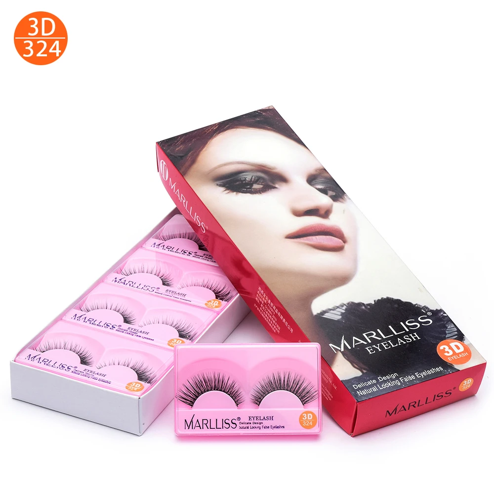 

Natural Long 3D Lashes Knot free Synthetic Fiber Full Strip Eye lash For Beauty Makeup Reusable 30 Wears