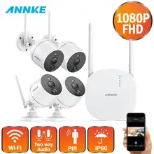 ANNKE 4ch Беспроводная система видеонаблюдения 1080P Wifi мини NVR комплект для наружного видеонаблюдения домашняя беспроводная ip-камера
