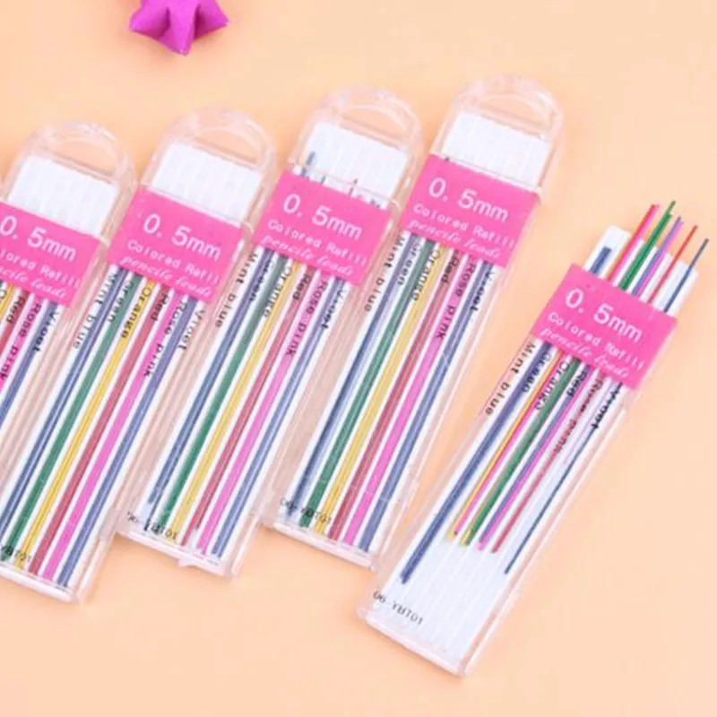 0,5 мм цветной сменный карандаш, милые канцелярские принадлежности для студентов, детские подарки