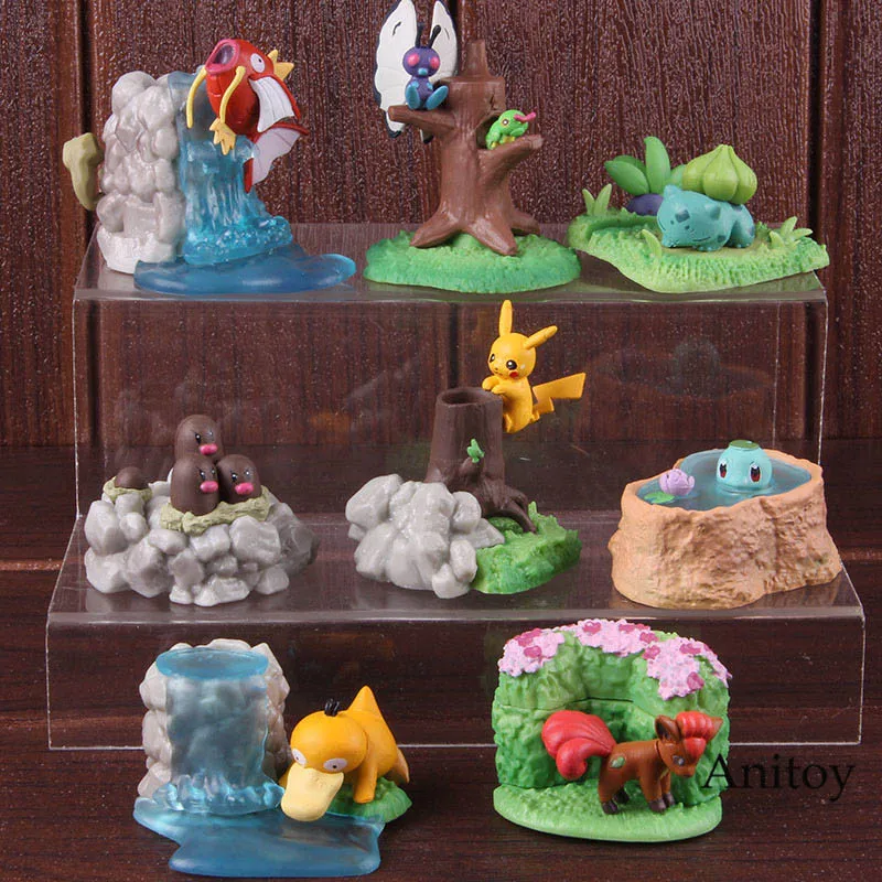 

Koduck Butterfree Fushigidane Zenigame Pikachu Bulbasaur Magikarp Action Figure Collectible Model Toy 8pcs/set