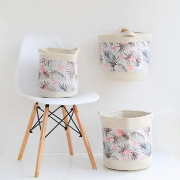 

Morden Foldable Leaf Storage Basket With Rope Sundries Container Bathroom Storage Laundry Basket Households Item Organizer