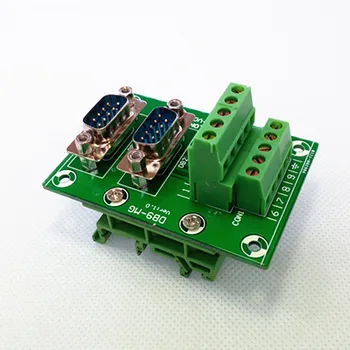 

D-SUB DB9 Double Male Header Breakout Board, Terminal Block, Connector.