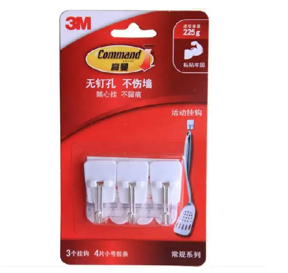 3m command hook strong adhesive hook series Holds strongly and removes
