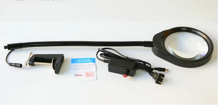  3X 5X 8X 10X Loupe 6W LED Magnifying Lamp Metal Clamp Swing Arm Desk Lamp Dimming Light Magnifier L - 4000262252029