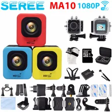 Seree MA10 Серии Действий Камеры MA10 Мини Wi-Fi Куба 1080 P Full HD Водонепроницаемый Шлем Автомобиль Cam 30 М Водонепроницаемый видеокамеры
