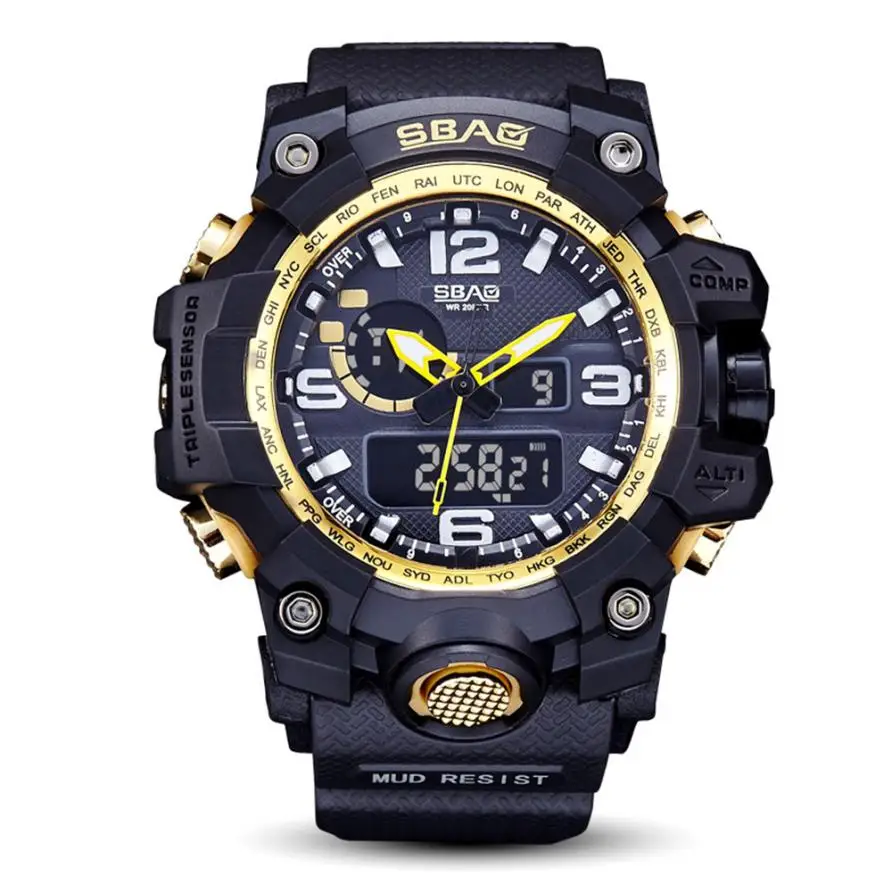 

Fast Sending SBAO Watch LED Men Waterproof Sports Watches Shock Digital Electronic Bracelet Gift DropShipping l810