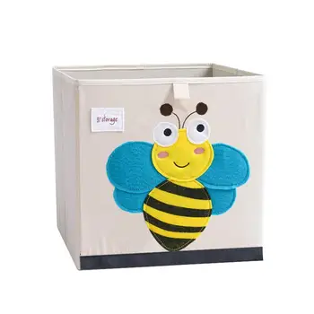 

1 Pc Clothes Storage Box Cartoon Patterned Foldable Sotrage Container Toys Storage Cube Book Organizer for Kids Room Living Room