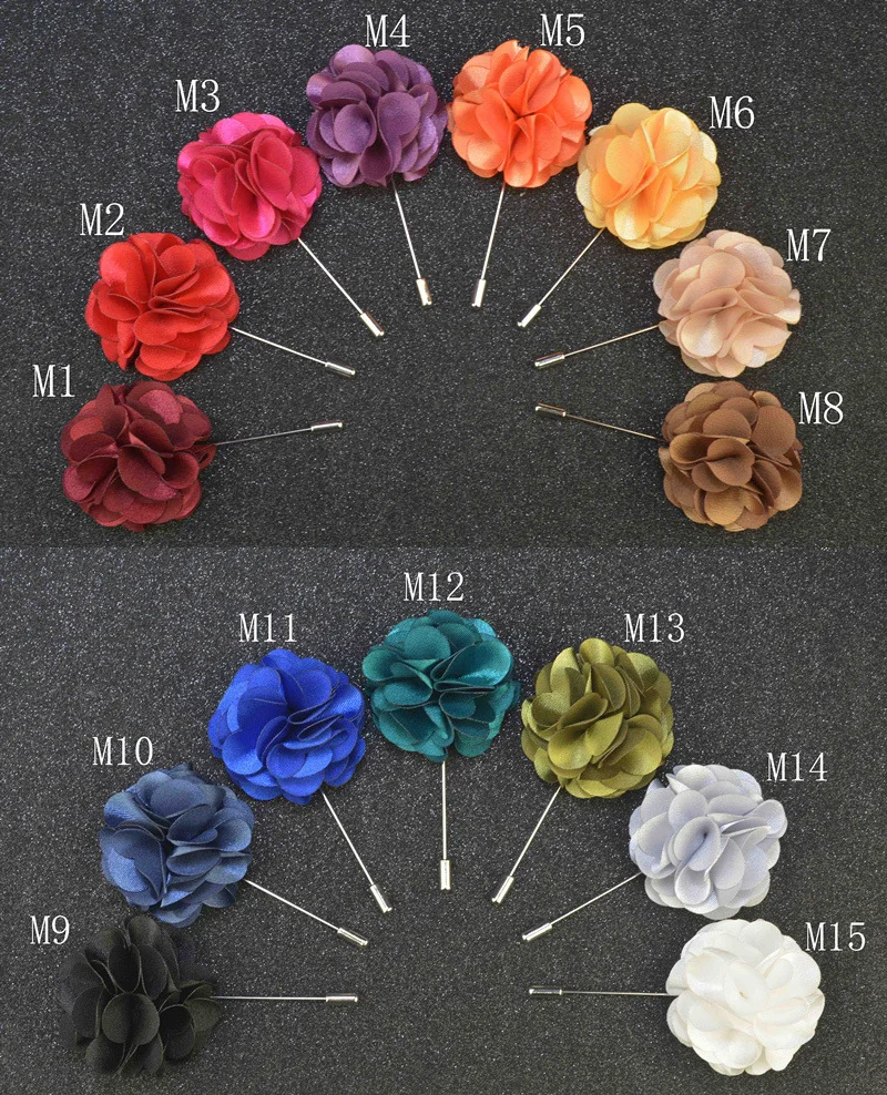 

Free shipping , 20 pcs/lot , Men's Satin Flower Lapel Pin Wedding Boutonniere Christmas Gifts for Men